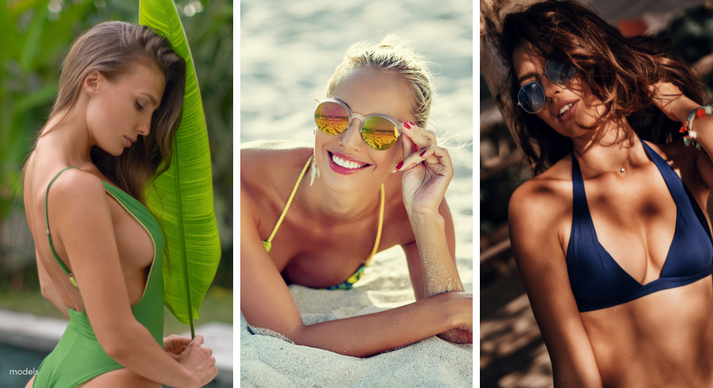 Image of 3 female models in bathing suits